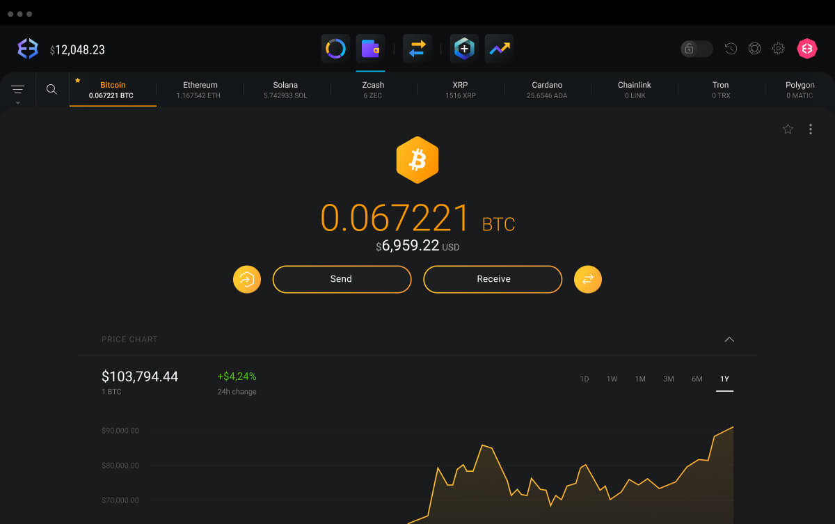 Send and receive <br />digital assets